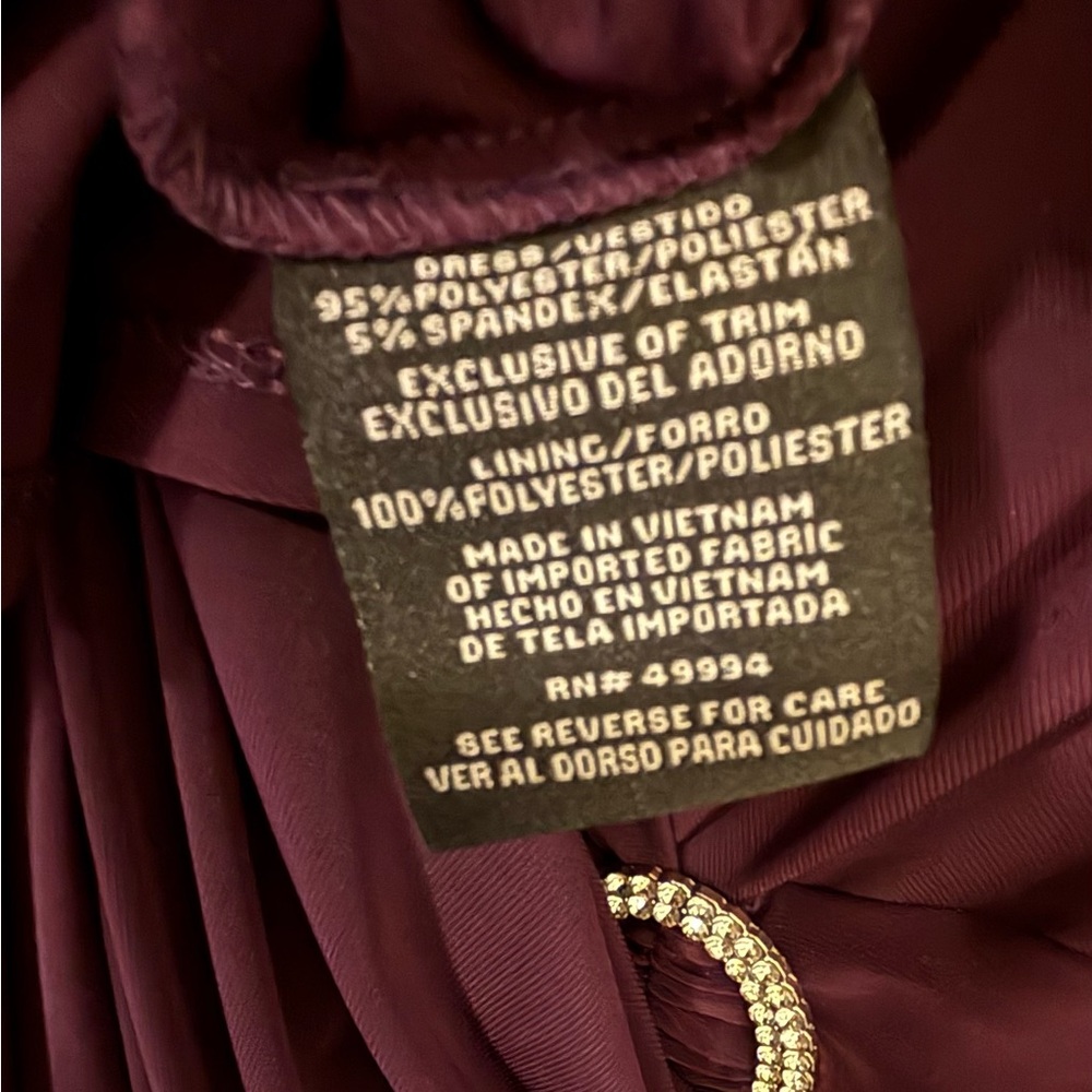 NWT R&M Richards Purple V-Neck Cocktail Dress Size 8 - Picture 6 of 6